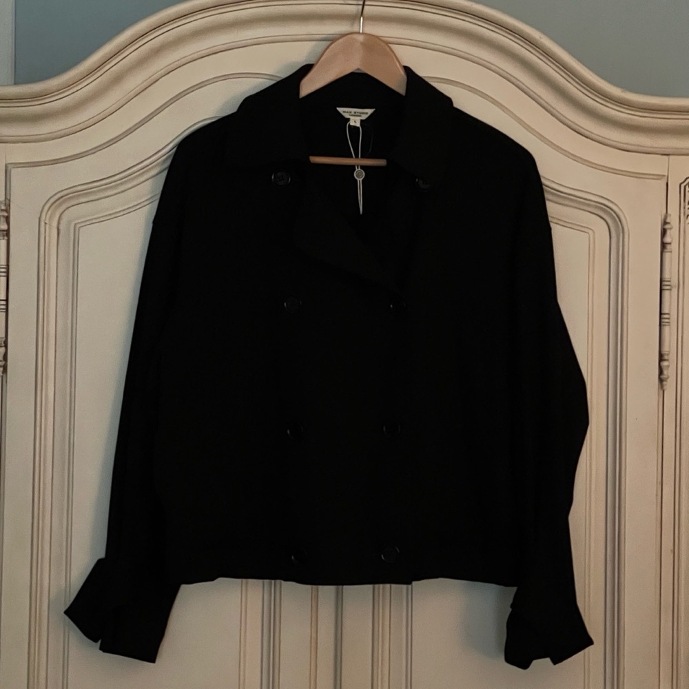 Max Studio Black Pea Coat - L